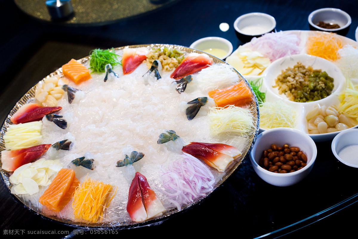 风生水起 传统菜 粤菜 餐饮 餐具 食物 菜 海鲜 河鲜 鱼生 鱼生拼盘 鱼生材料 传统美食 餐饮美食