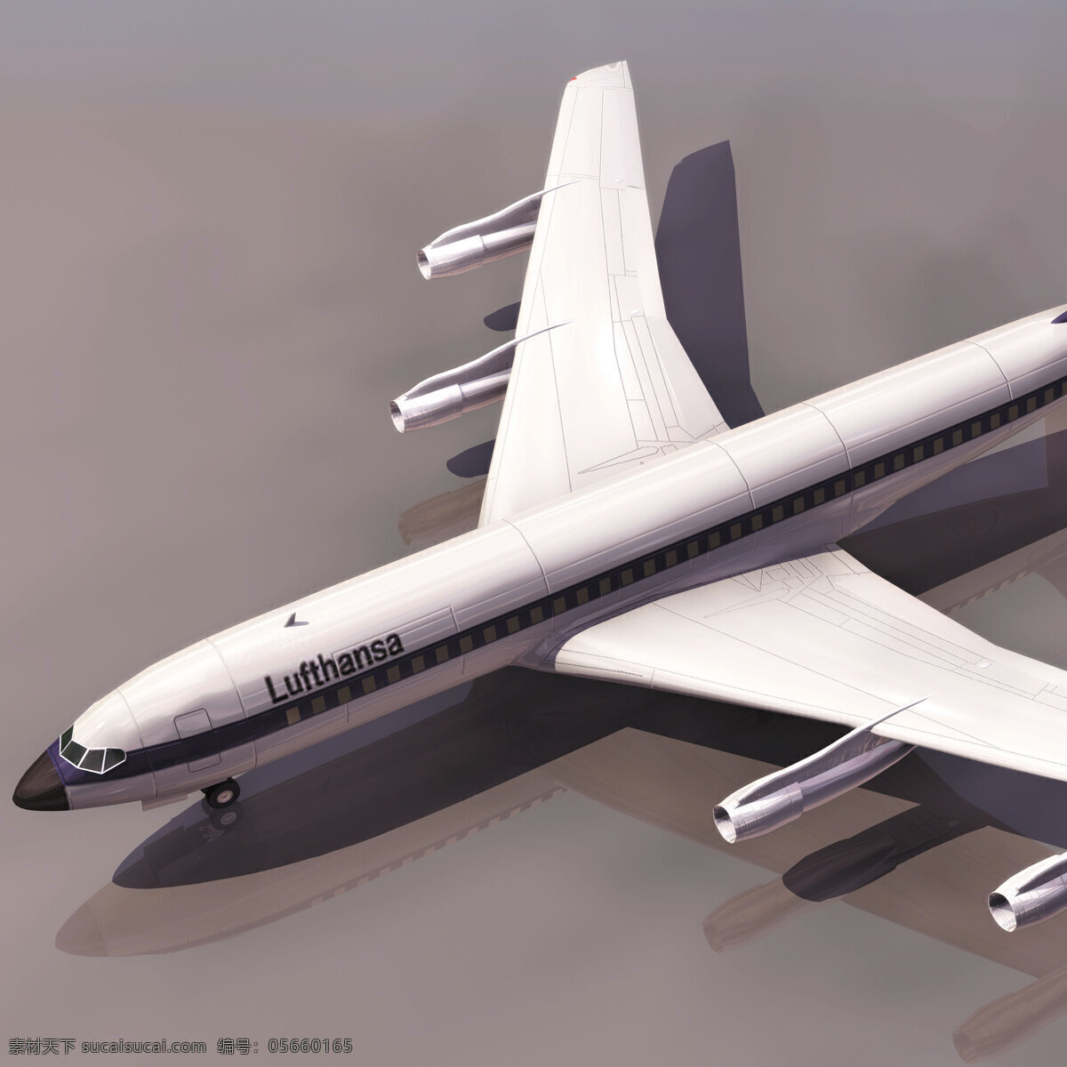 飞机模型03 boein 707 飞机模型 boein707 民用飞机 3d模型素材 电器模型