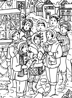 carollers 矢量 图像 唱歌 传统 大众 冬天 孩子 黑 剪贴画 葡萄酒 圣诞节 线 卡罗尔 剪辑 艺术 绘制 组 域 白 svg 矢量图 其他矢量图