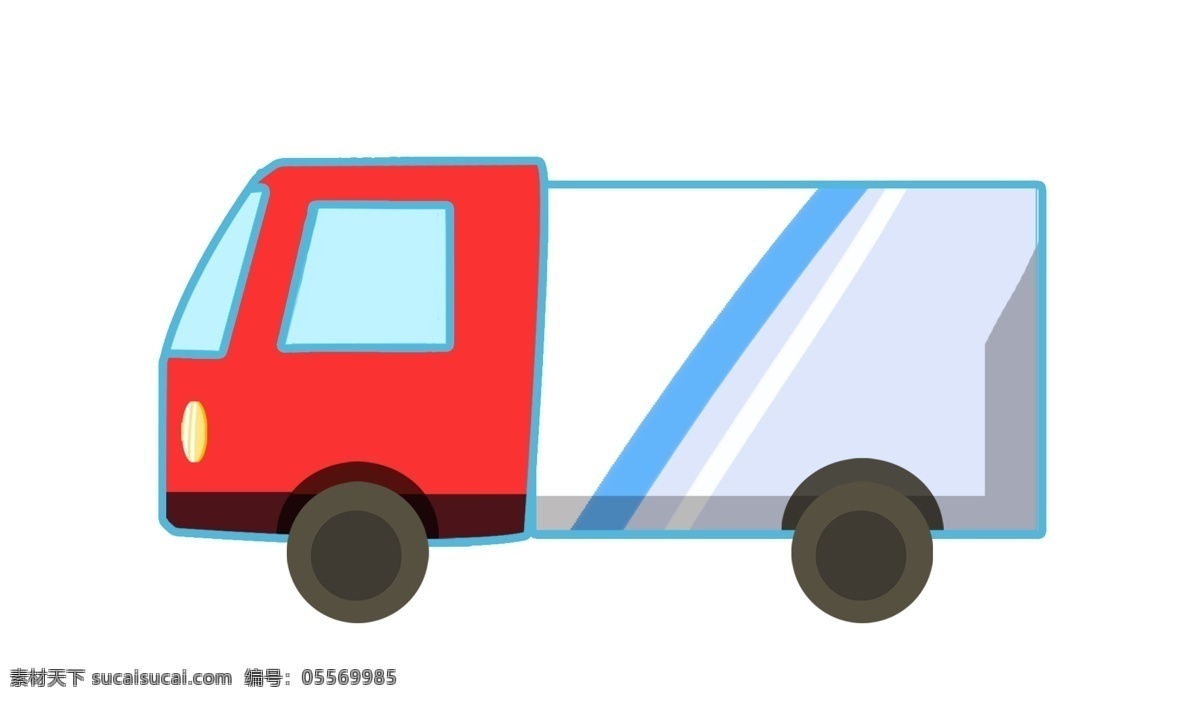 卡通 红色 小 货车 汽车 交通工具