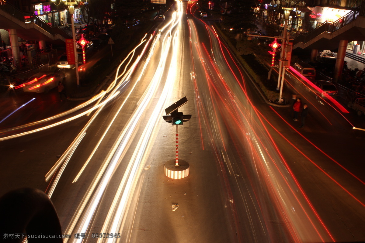 城市光绘 光绘 城市 车流 路口 马路 红绿灯 夜景 建筑景观 自然景观
