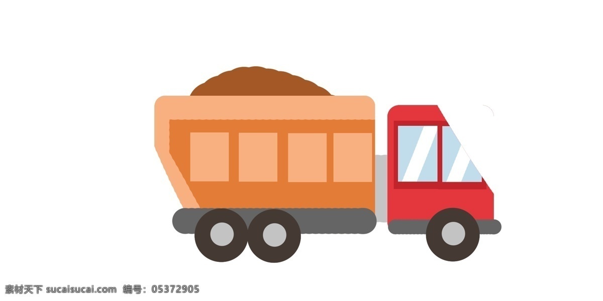 交通 卡车 卡通 插画 卡车的插画 卡通插画 交通工具 代步工具 交通安全 车子插画 重重的卡车