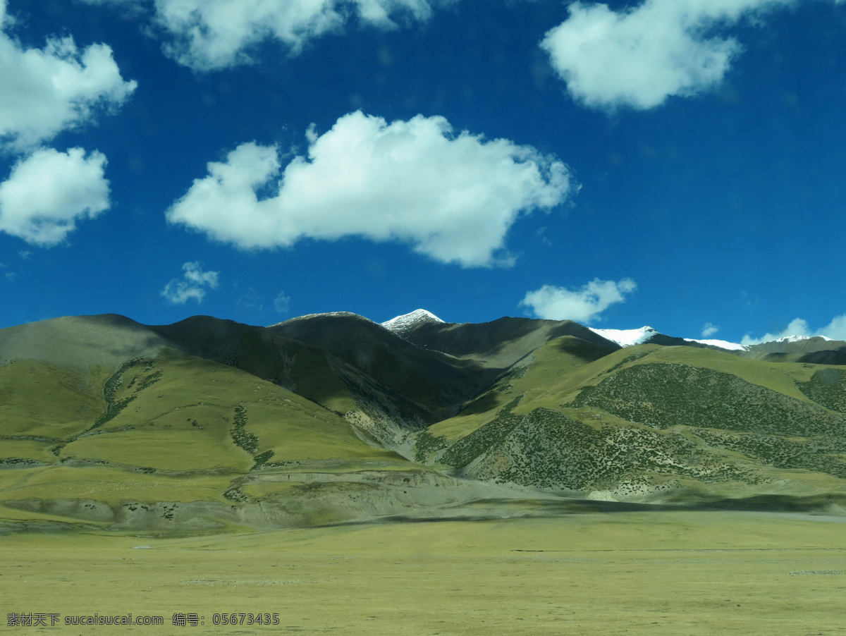青藏高原风光 青藏高原 草地 高山 蓝天 白云 国内旅游 旅游摄影 蓝色