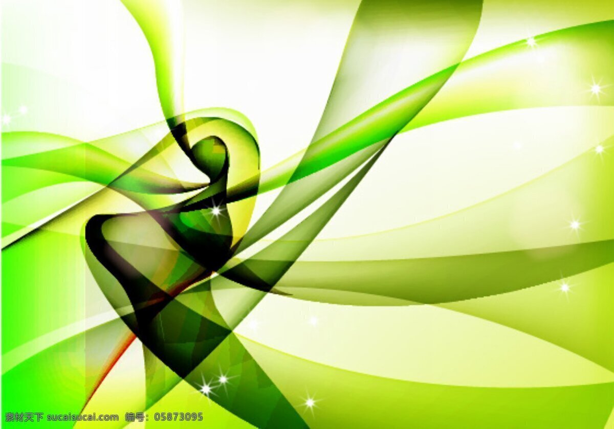 清新 绿色 线性 背景 抽象 创意 动感 女性 柔美 丝带 黄绿 背景图片
