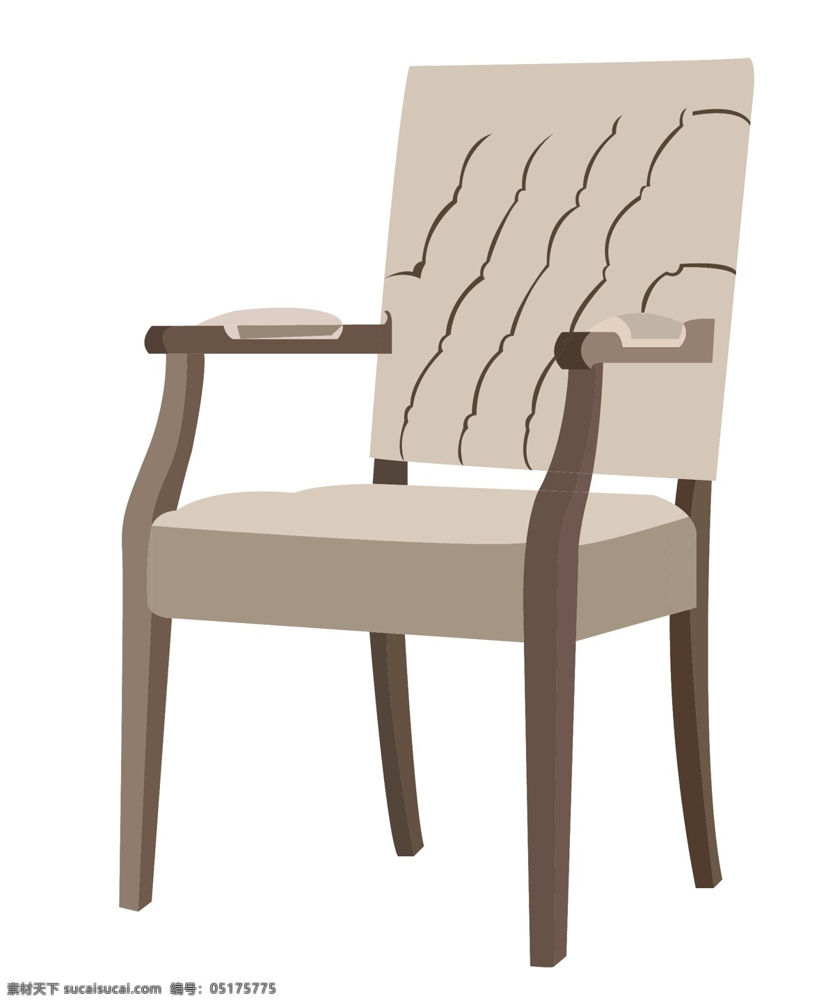 豪华 椅子 装饰 插画 豪华椅子 灰色的椅子 白色的垫子 漂亮的椅子 椅子装饰 木头椅子 家具椅子