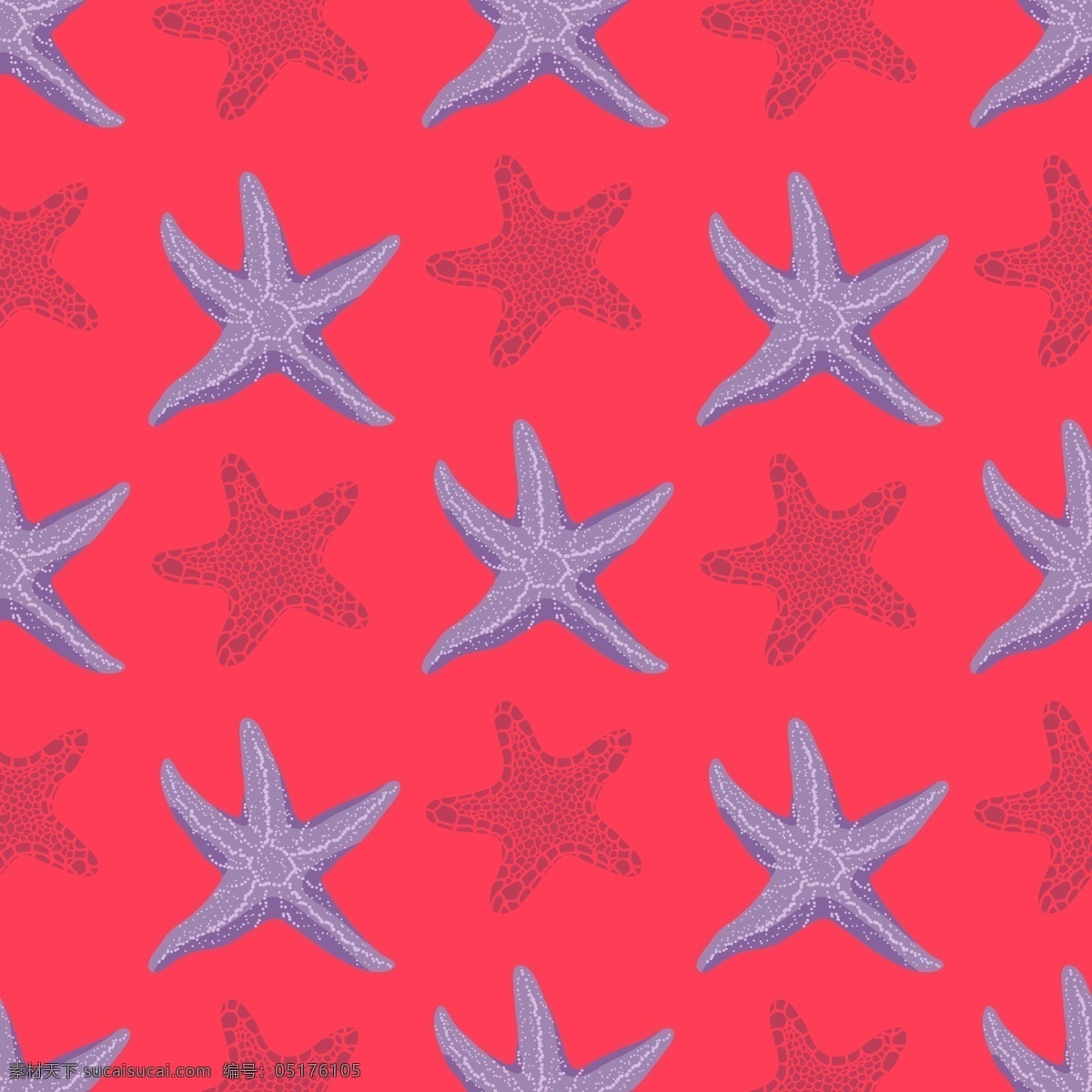 浪漫 海洋生物 壁纸 图案 海星 玫红色底 星星图案 壁纸图案