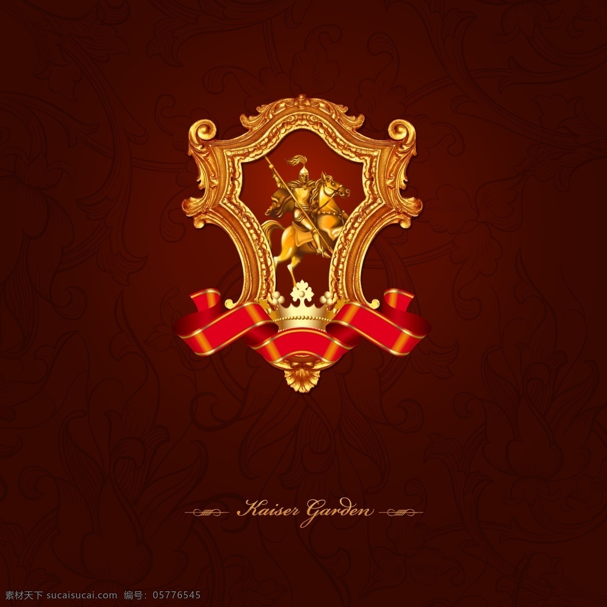 古典 徽章 绸带 logo 家族徽章 盾牌 骑士 金色 华丽 标志 标志图标 其他图标