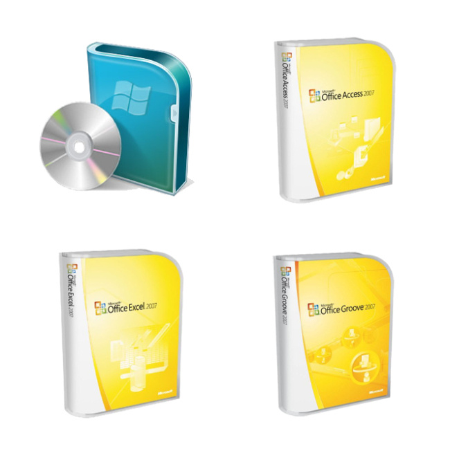 2007 年 microsoft 产品包装 包装 产品 光碟 外包装 字母 网页素材 网页模板