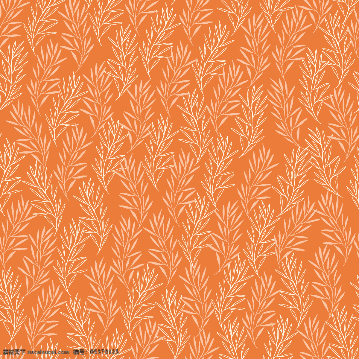 时尚 喜庆 橙色 底色 壁纸 图案 装饰设计 小草 壁纸图案 树苗 稻穗