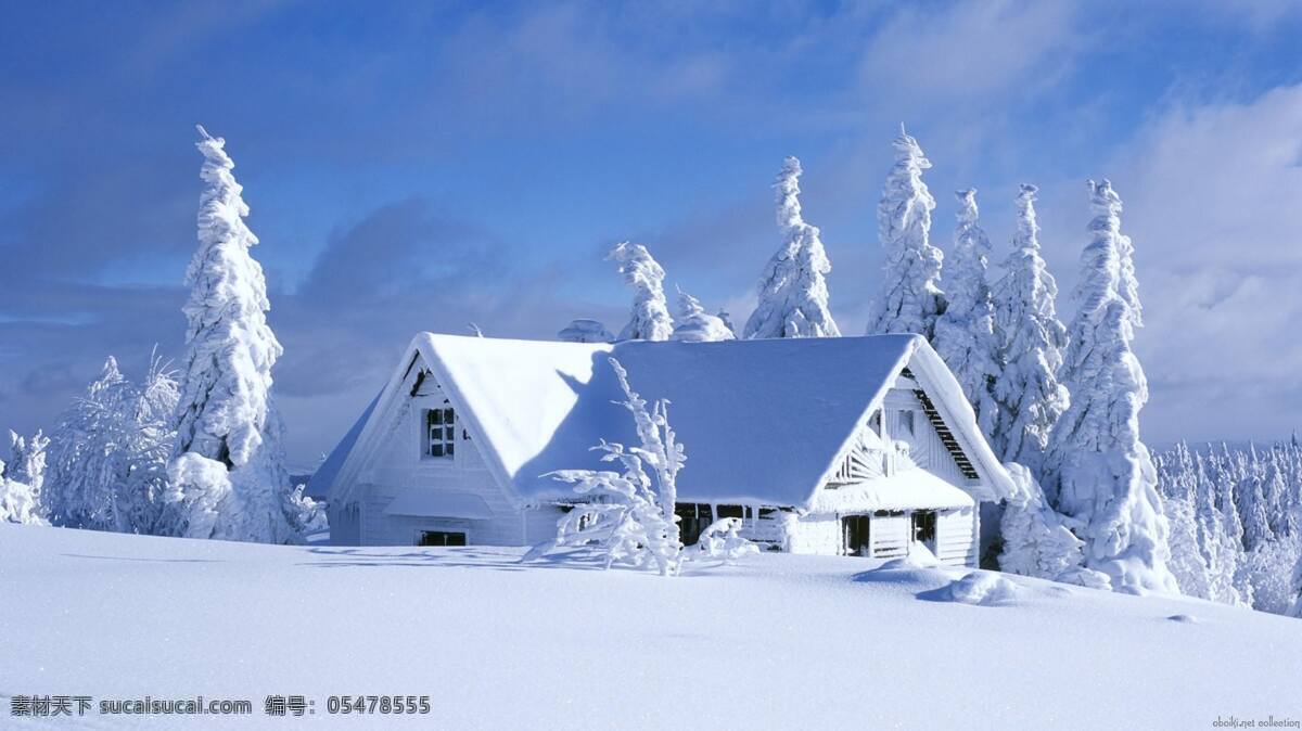 唯美雪景 雪景 唯美 下雪 风景 缥缈 房屋