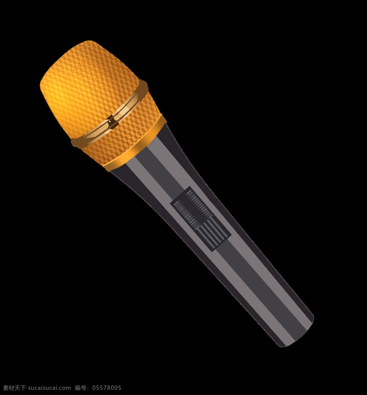 Cartoon Color Microphone Singing Microphone Orange Handle Green ...