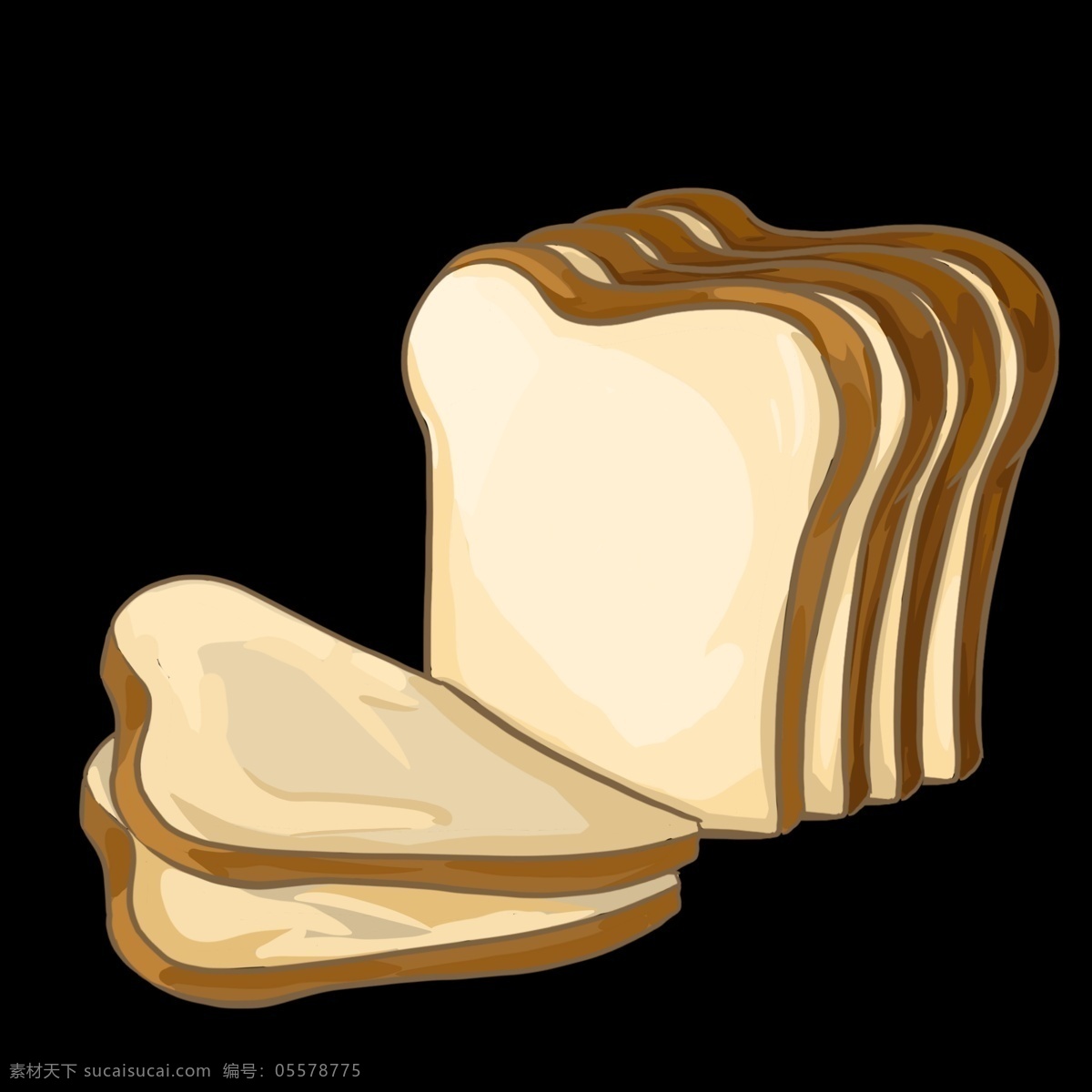 美食 面包 切片 卡通 食品 切片面包 面包片
