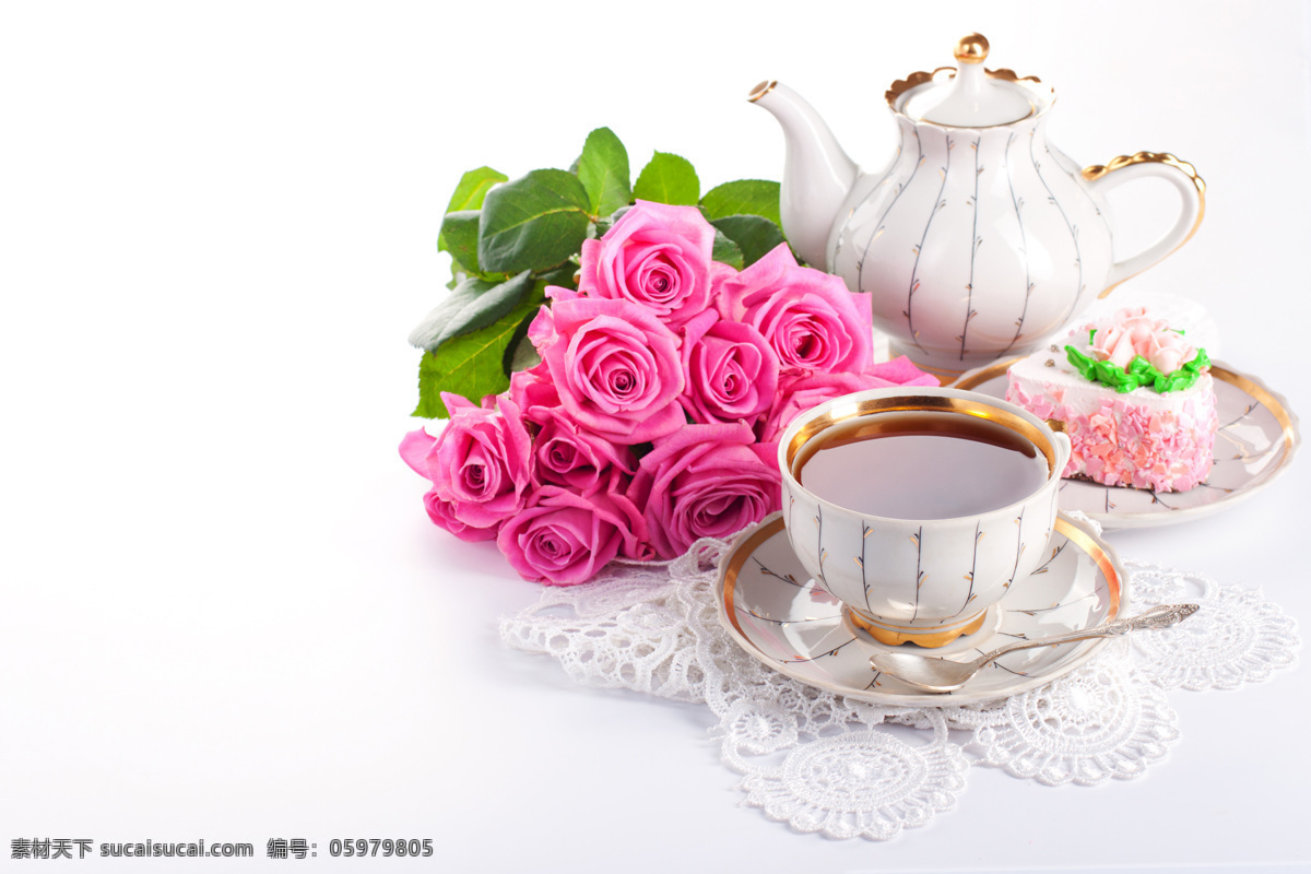 粉 玫瑰 营养 早点 鲜花 咖啡 甜点 花草 生物世界