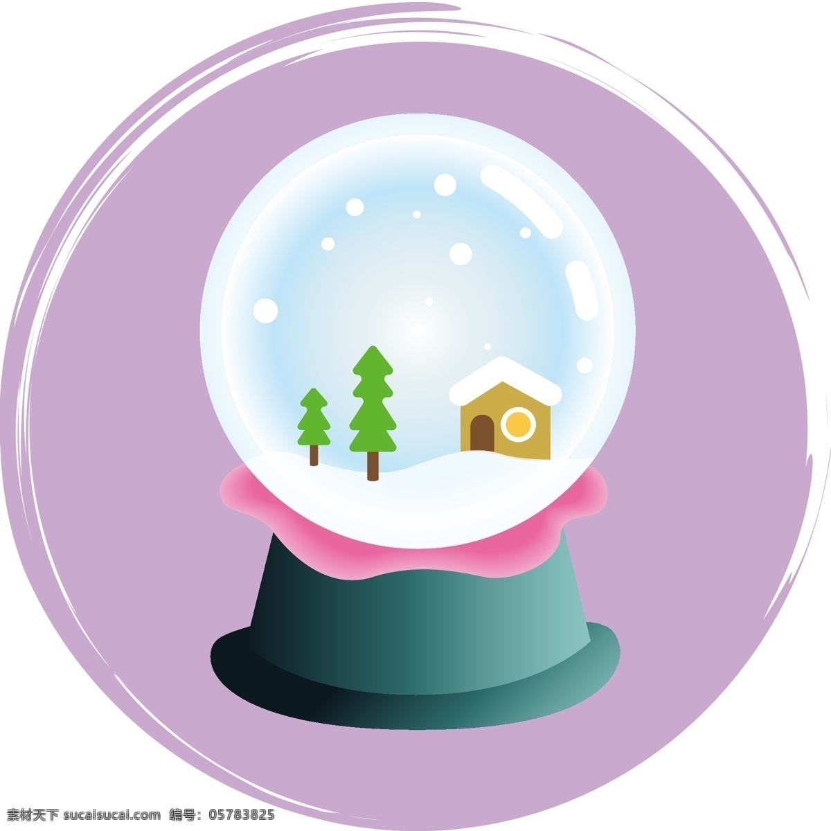 卡通 可爱 圣诞节 圣诞 装饰 球 小树 小屋 装饰球 飘雪