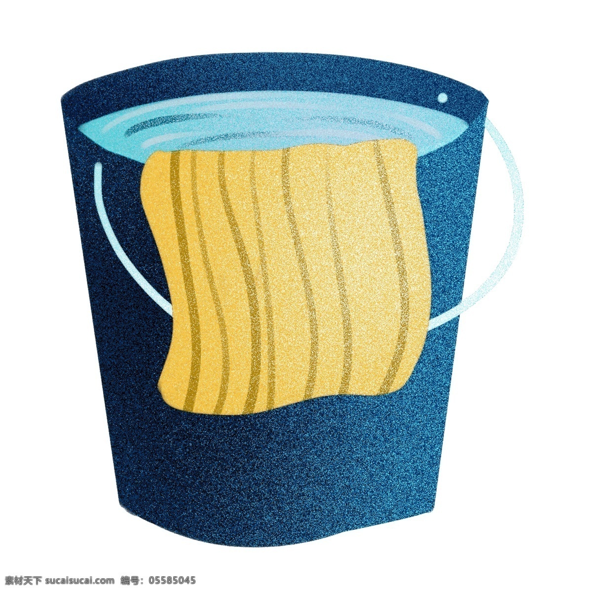 卡通 简约 蓝色 水桶 装饰 可爱 png元素 蓝色水桶 免抠元素 透明素材