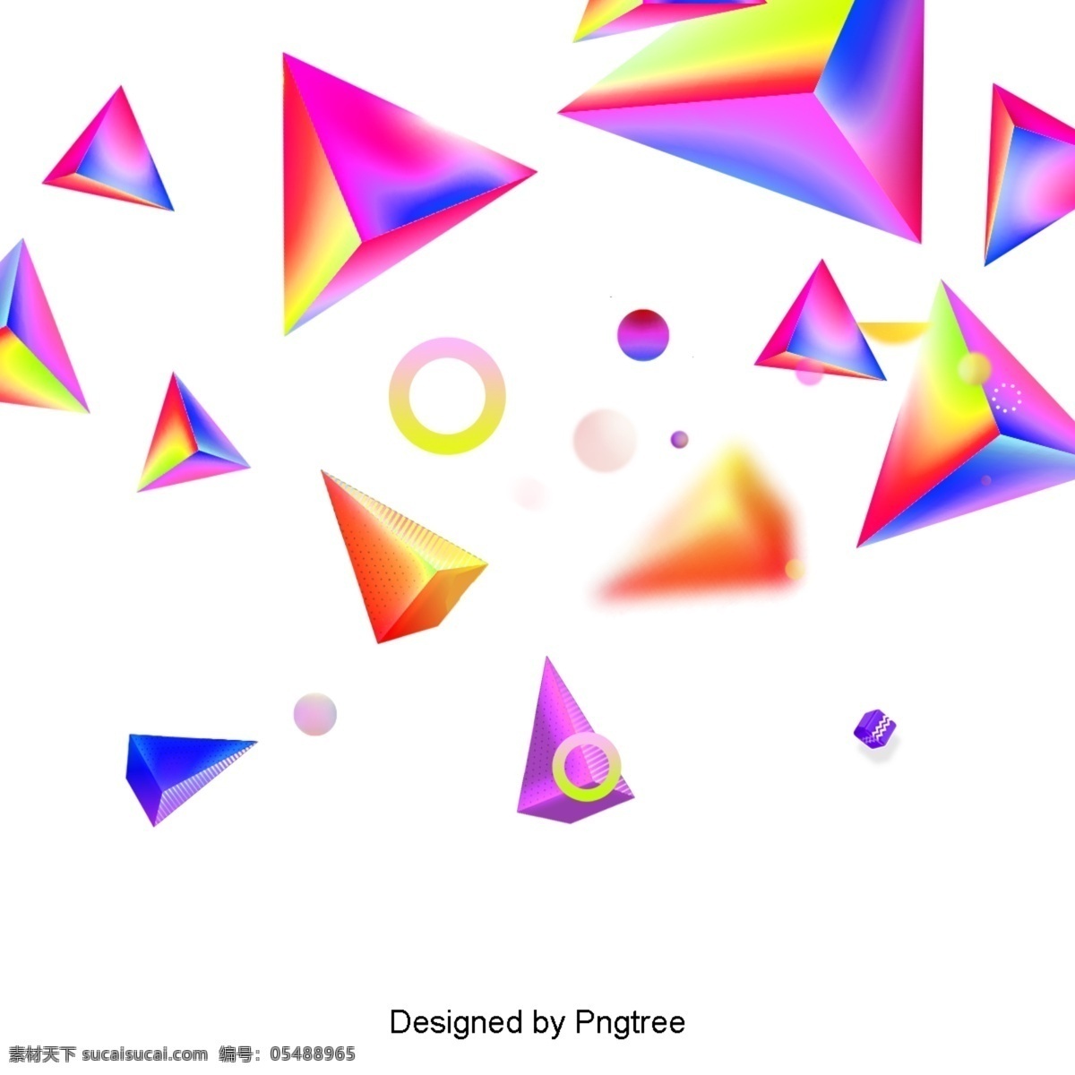 亮色 几何 平面 渐变 浮动 彩色 形状 圆形 三角形 抽象