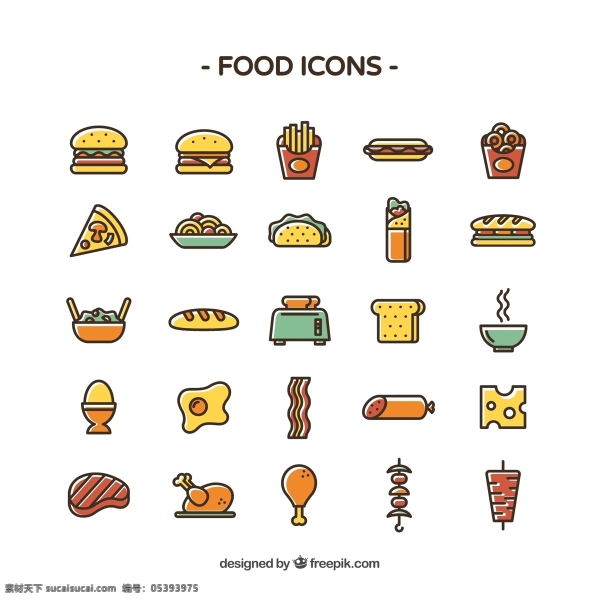 色 食品 矢量 图标 图标设计 矢量图标 卡通图标 图形 图案 按钮图标 标志图标 矢量素材 美食 面条 三明治