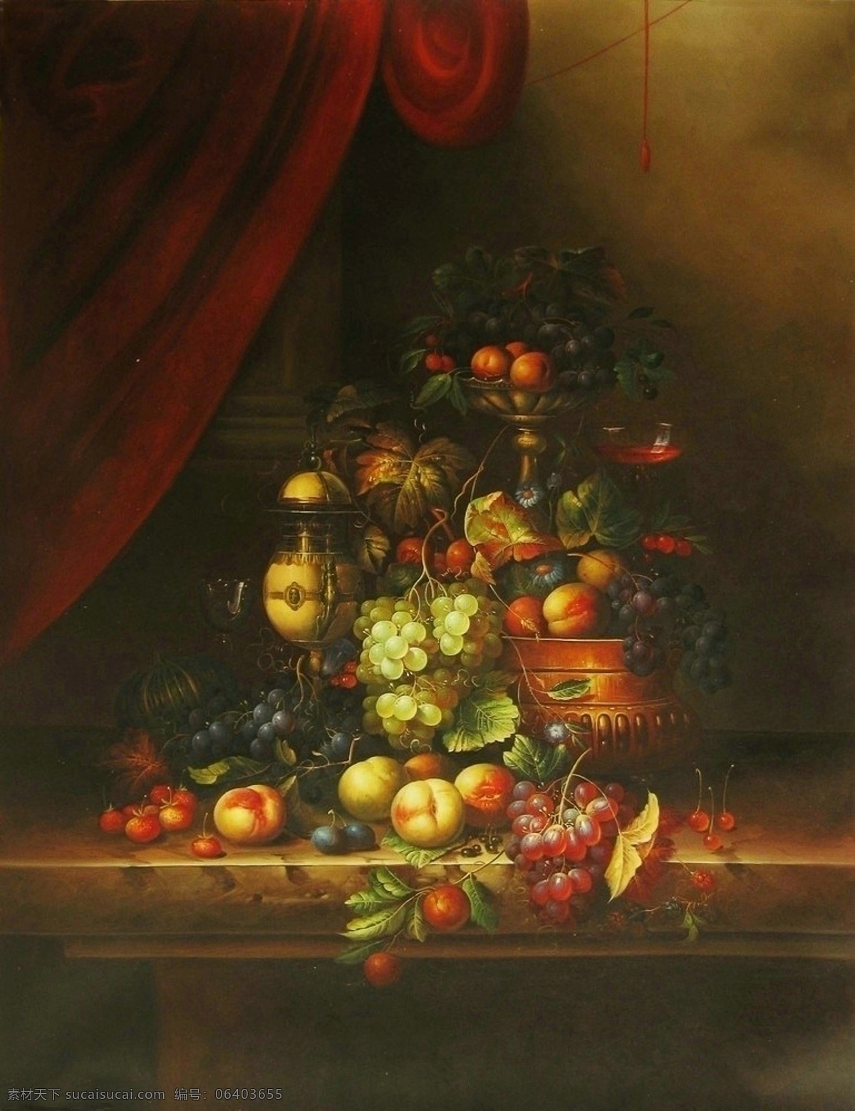 油画鲜花 油画 鲜花 水果 黑色