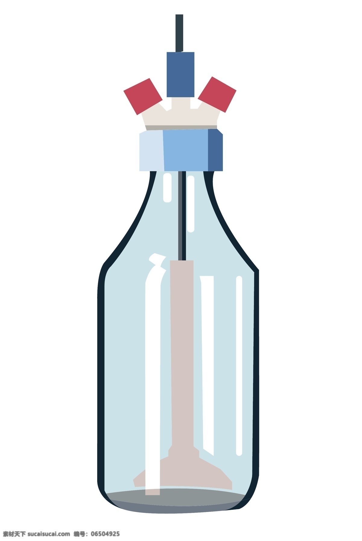 三口实验瓶子 化学 实验 玻璃瓶子