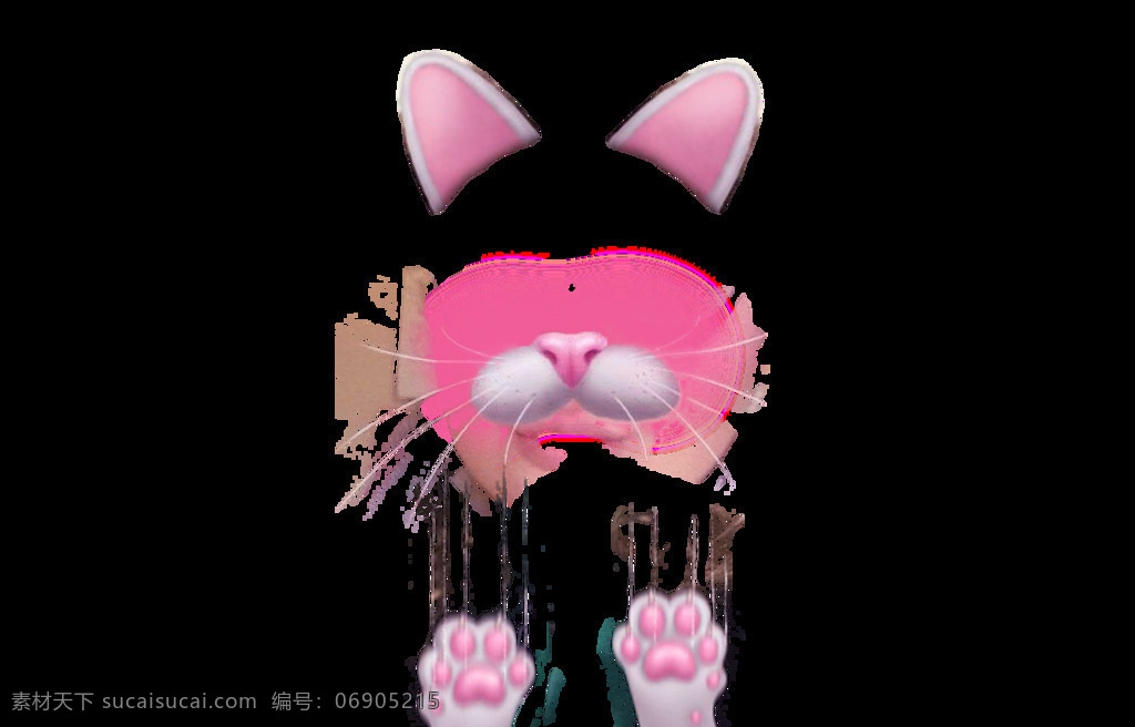 卡通 粉色 猫咪 头像 元素 png元素 动物 免抠元素 透明素材