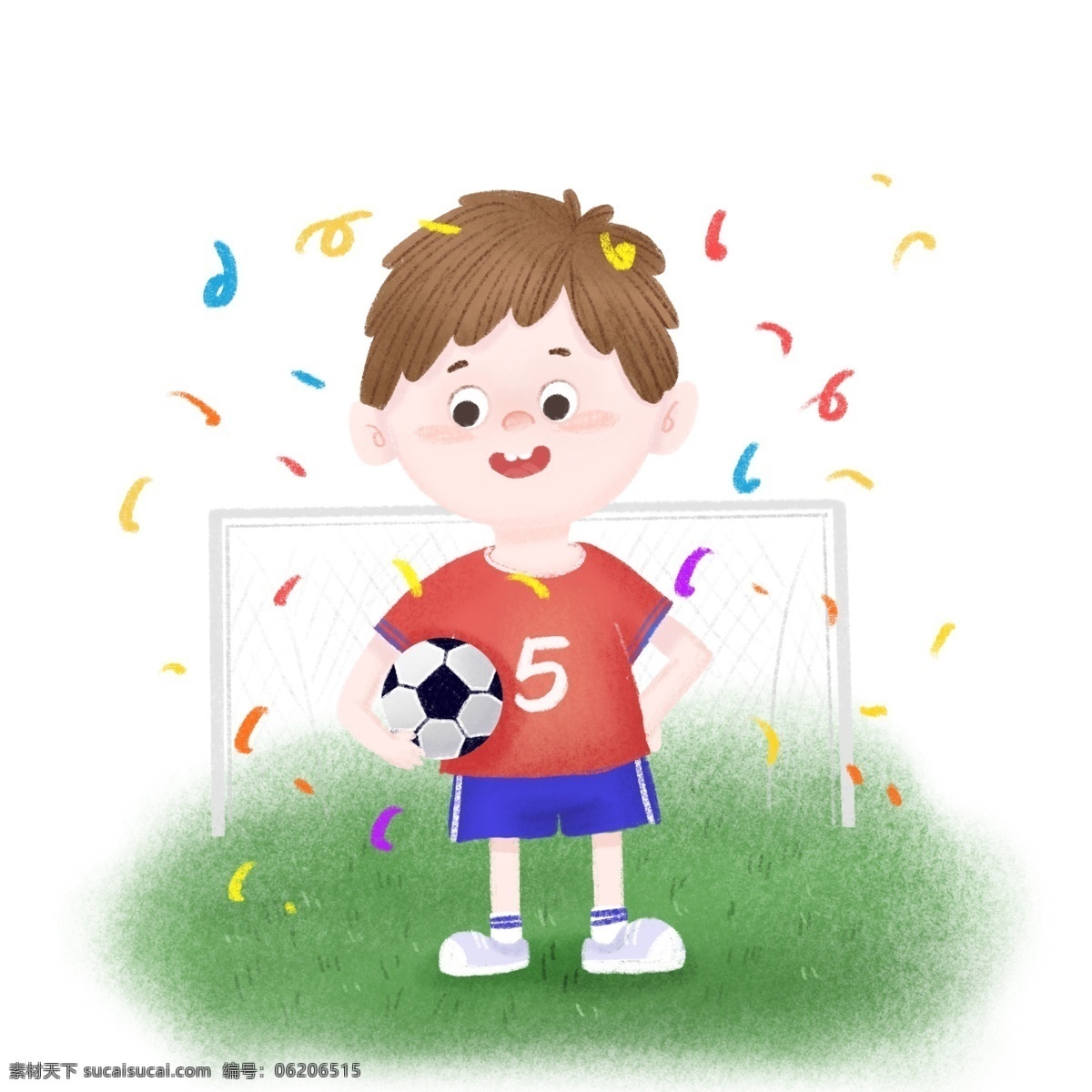 儿童节 足球比赛 小 男孩 可爱 卡通 手绘 元素 卡通人物 小男孩 足球
