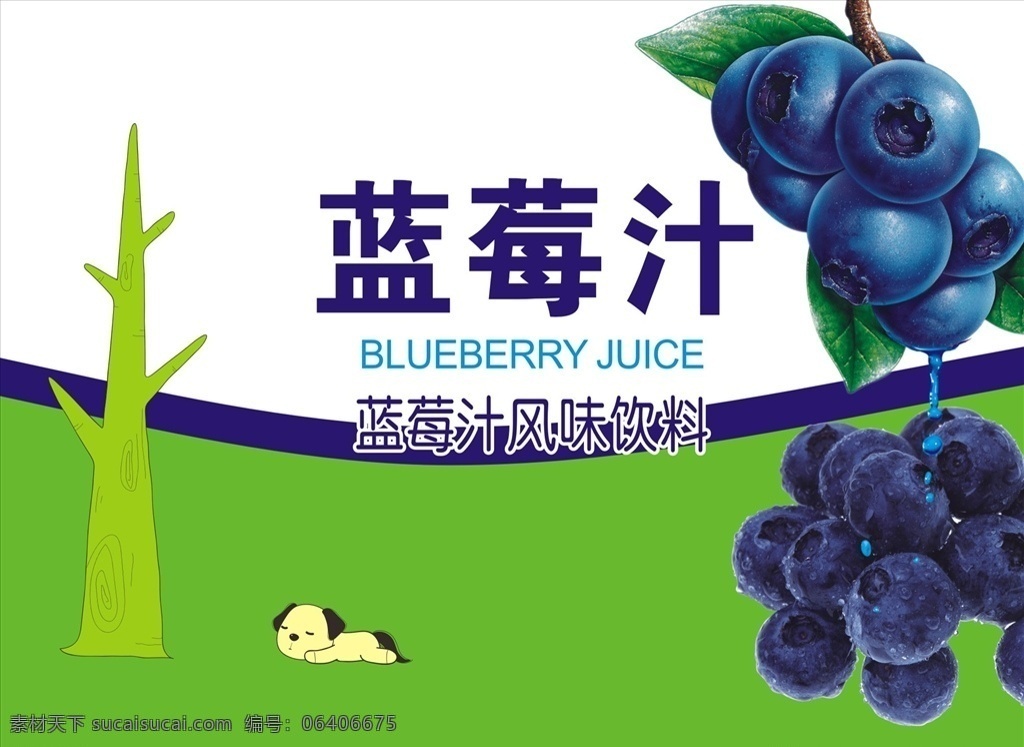 蓝莓汁 水果饮料 绿色 矢量图树 包装设计