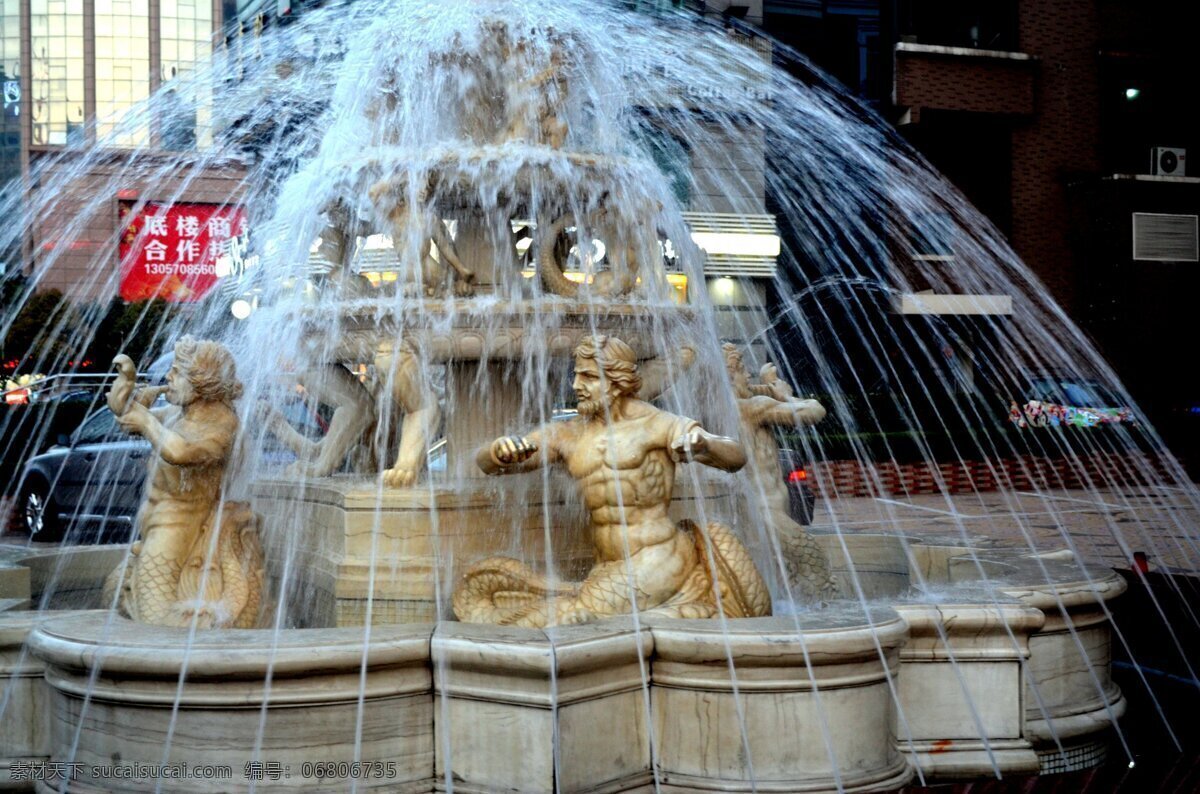 欧式 喷泉 雕塑 高清 花园 喷水