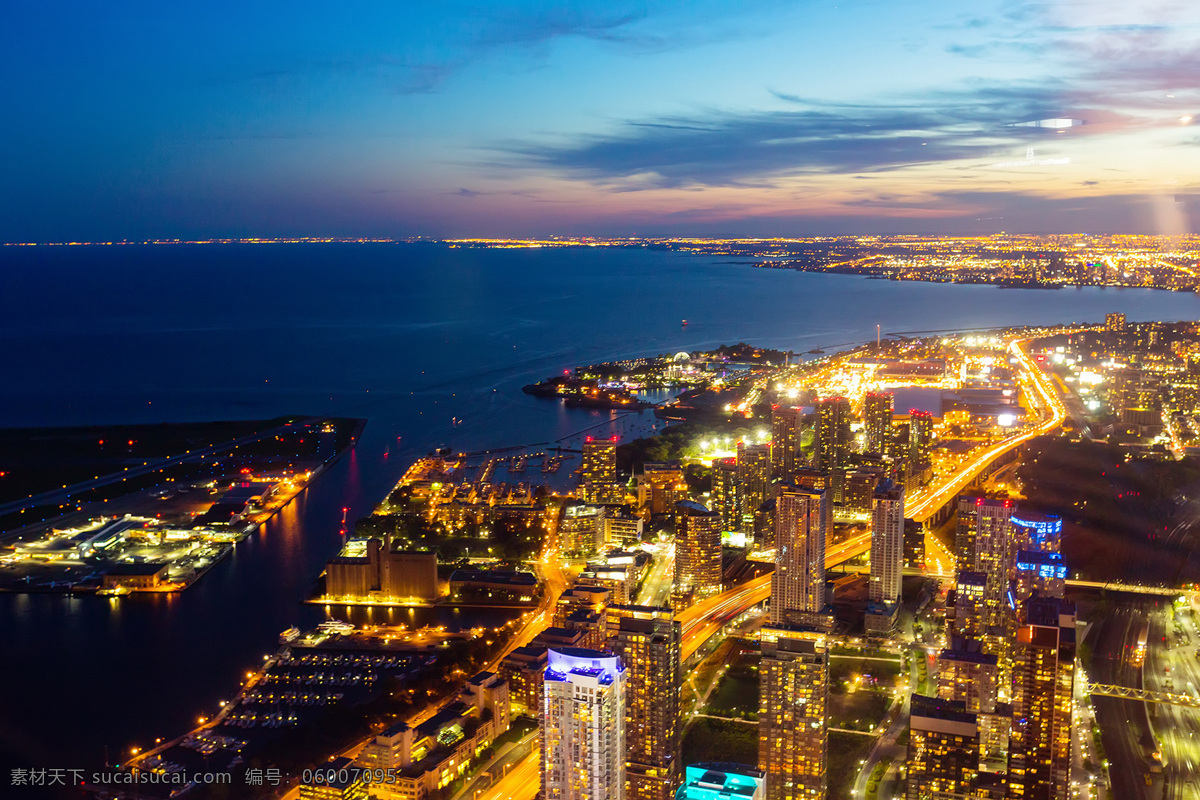 城市夜景 海边城市 夜景 灯光 黑色