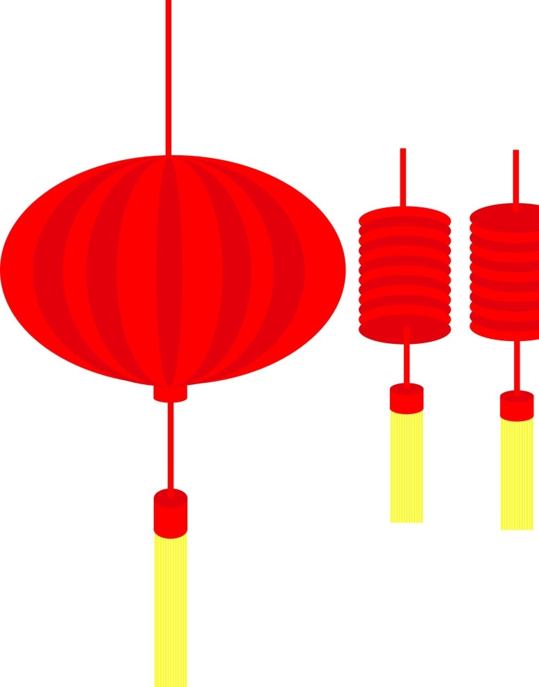 大红灯笼 圆柱灯笼 圆形灯笼 春节灯笼 国庆灯笼 文化艺术 传统文化