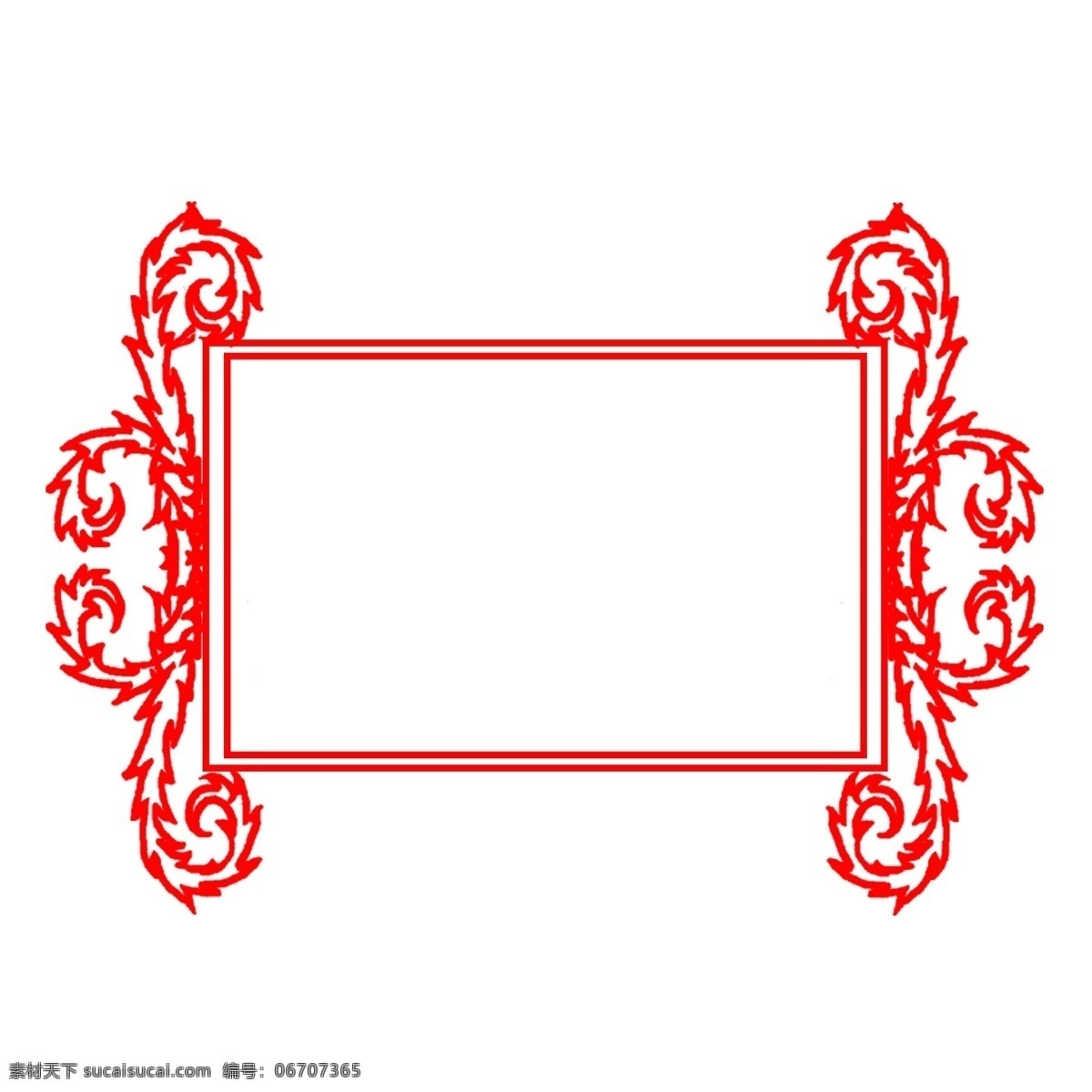 红色 欧式 花纹 边框 插画 中国风 中式 吉祥边框 花纹边框 复古边框