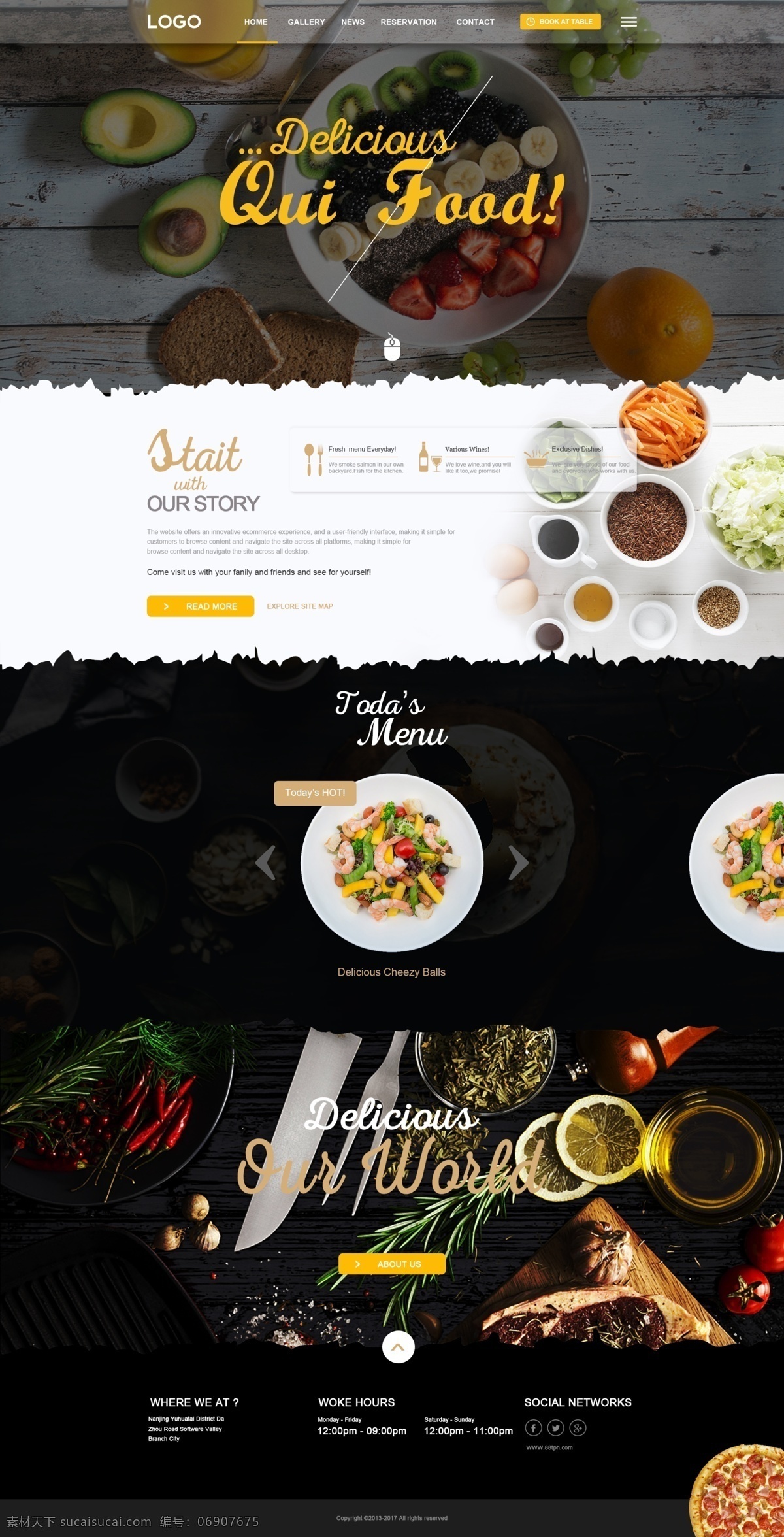 国外 美食 网页设计 美食网页设计 企业网站 网站设计 psd素材 web 界面设计 英文模板