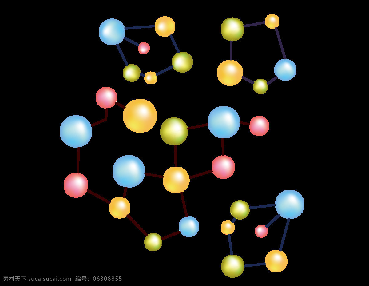 卡通 线条 几何 元素 小清新 简约 手绘 圆球 细胞 化学 ai元素 矢量元素