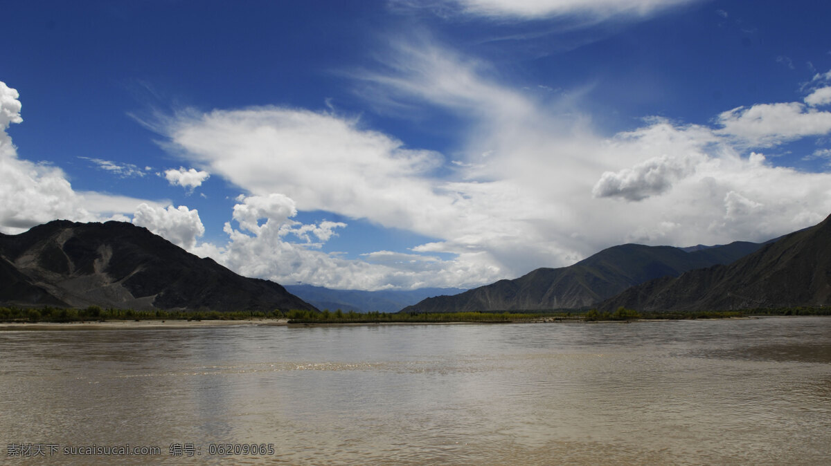 拉萨河 西藏 流云 江面 高山 国内旅游 旅游摄影 灰色