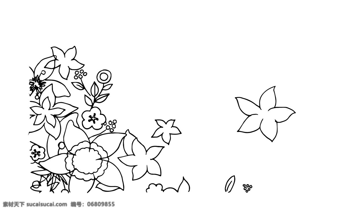 手绘 黑白 线条 画 矢量 边框 装饰 黑白线条 画素材 边框装饰
