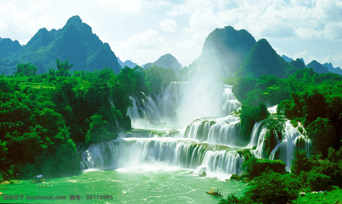 3d 桂林 山水 瀑布 背景 墙 背景墙 3d渲染 效果图