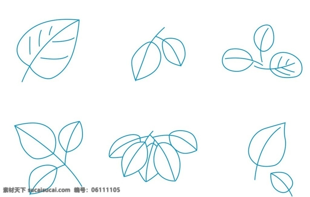 树叶简笔画 简笔画 植物简笔画 树叶 叶子 矢量素材 简图