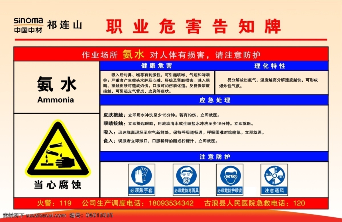 氨水告知牌 职业危害 职业 危害 告知 牌 卡 盐酸 告知牌 苯类 当心中毒 防毒口罩 白色