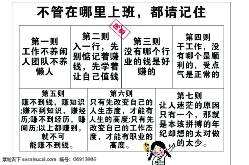 不管 哪里 上班 都 请 记住 励志 加油 告示牌 加油牌 公司励志牌 展板模板
