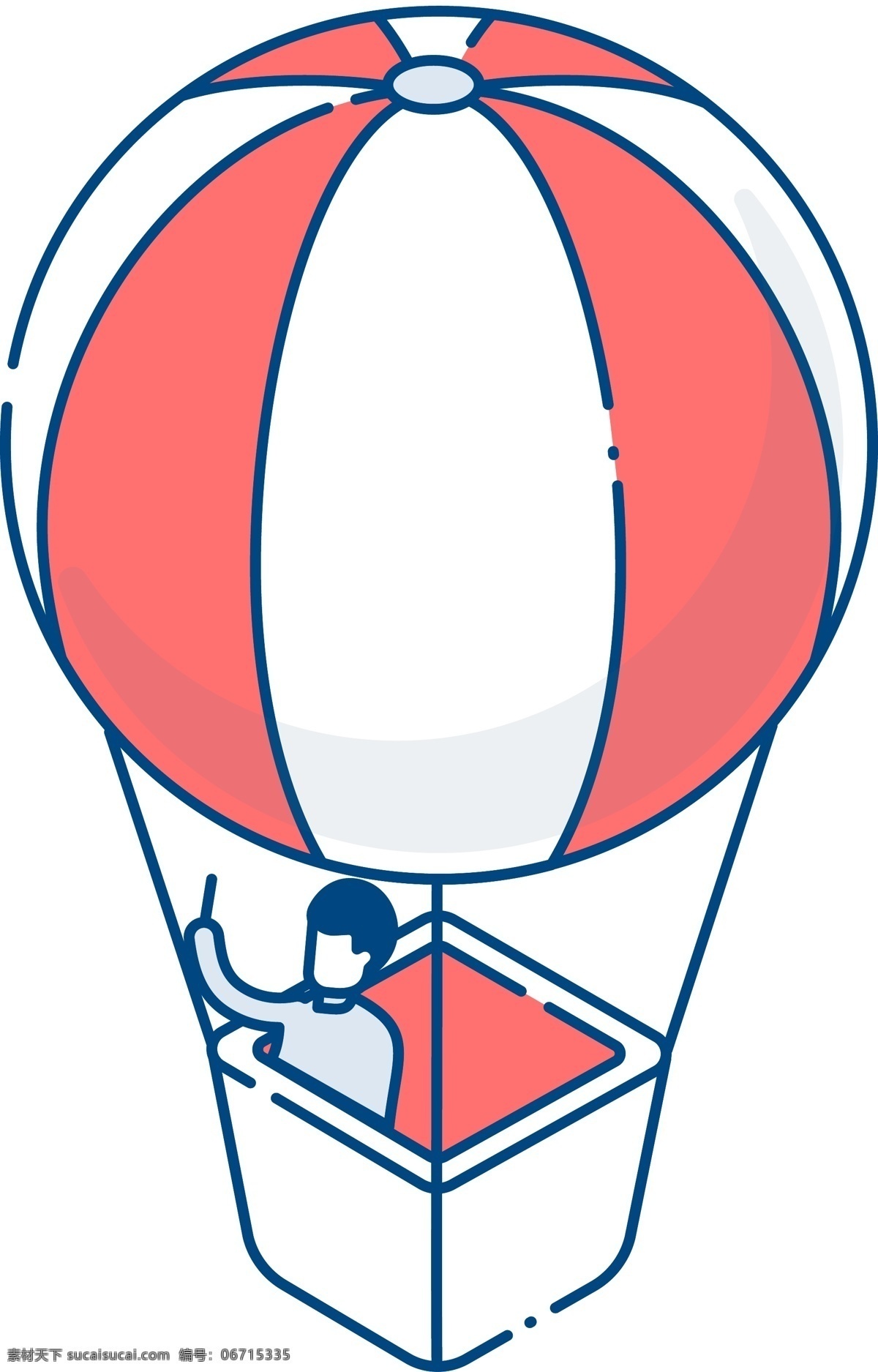 d 立体 热气球 轴 测 图 2.5d 轴测图 插画设计 可爱 小清新 少女 卡通