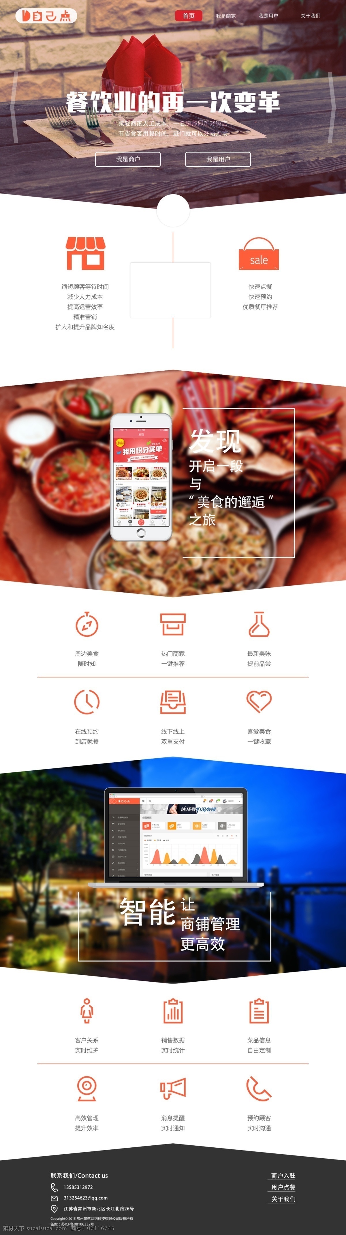 餐饮 app 推广 页面 首页 网页设计 ps