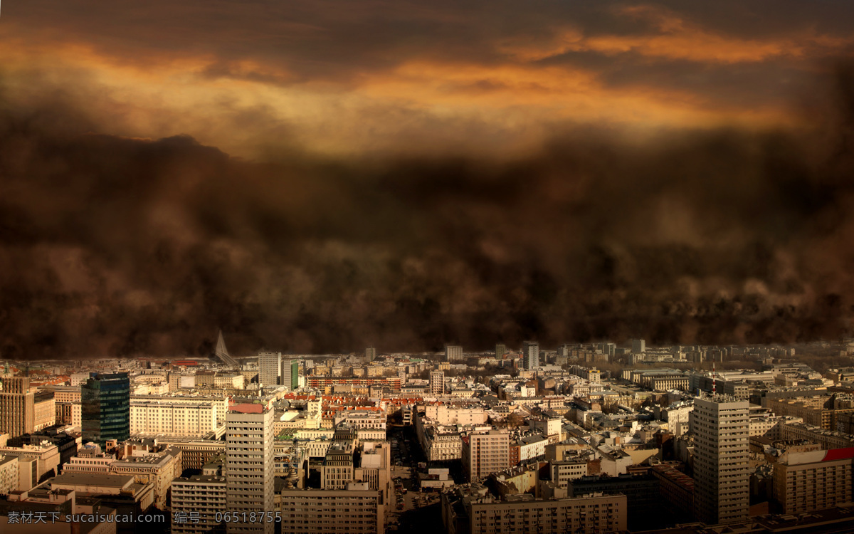 坍塌 中 城市 建筑 毁灭 世界末日 科幻 其他类别 环境家居