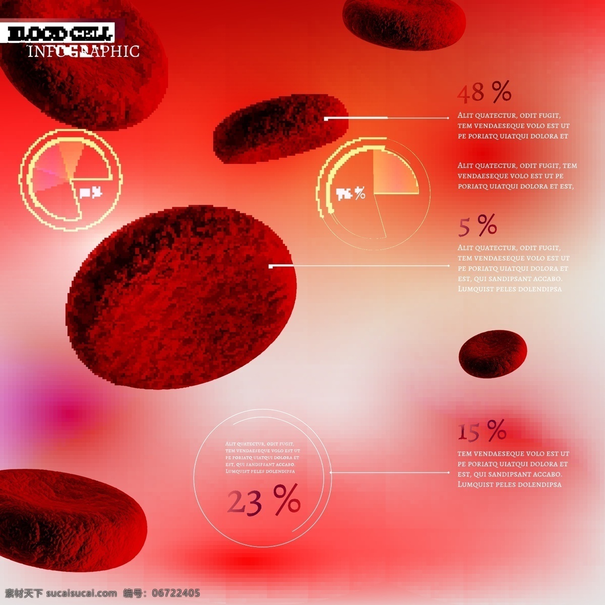 血细胞 比例 图 比例图 商务金融 矢量素材 信息图表 宣传单背景 模板下载