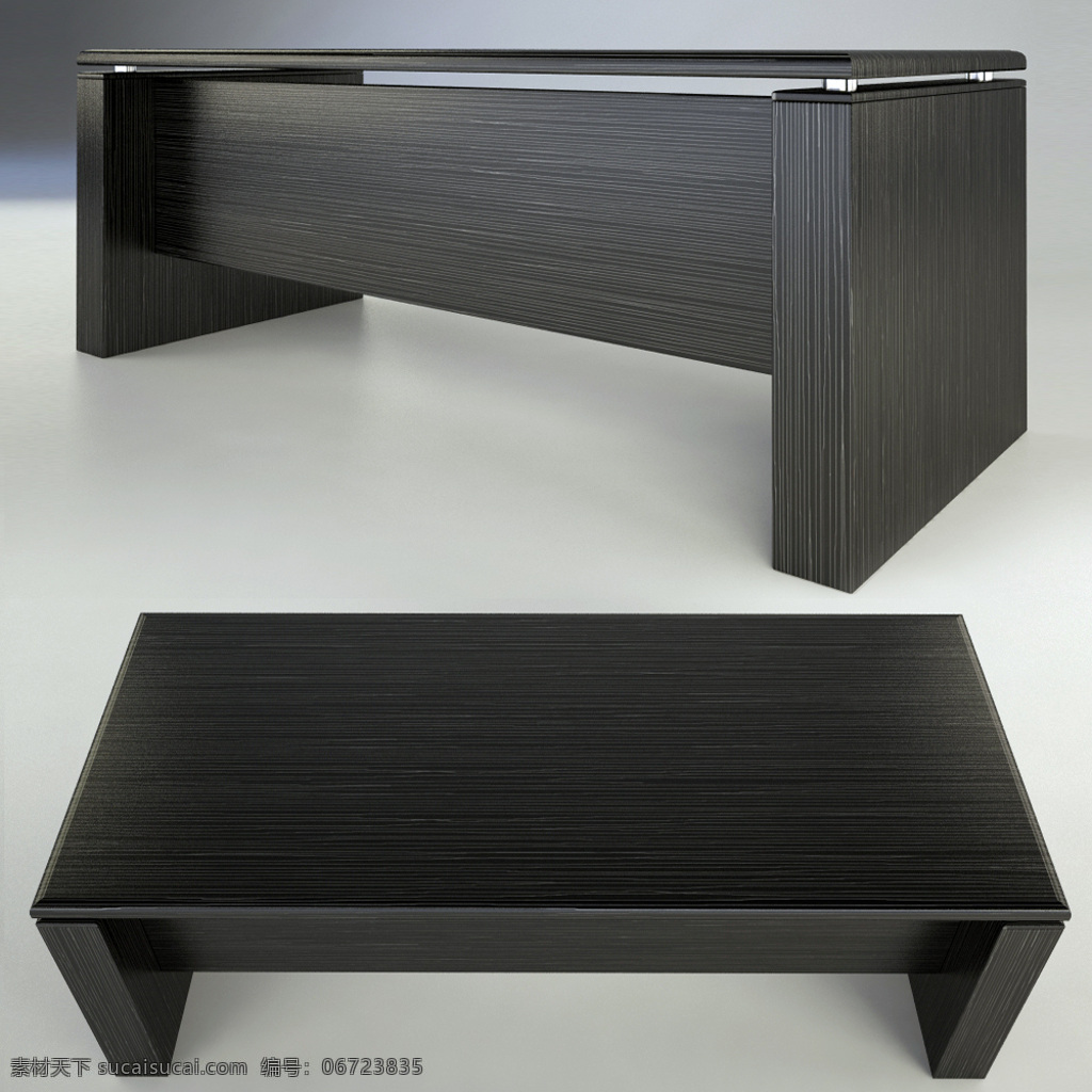 现代 实木 办公桌 3d 模型 3d模型 3d渲染 模型素材