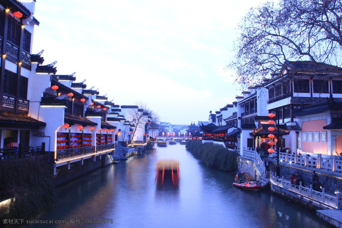 秦淮河 夫子庙 南京 夜 夜景 灯光 古楼 河道 旅游摄影 人文景观