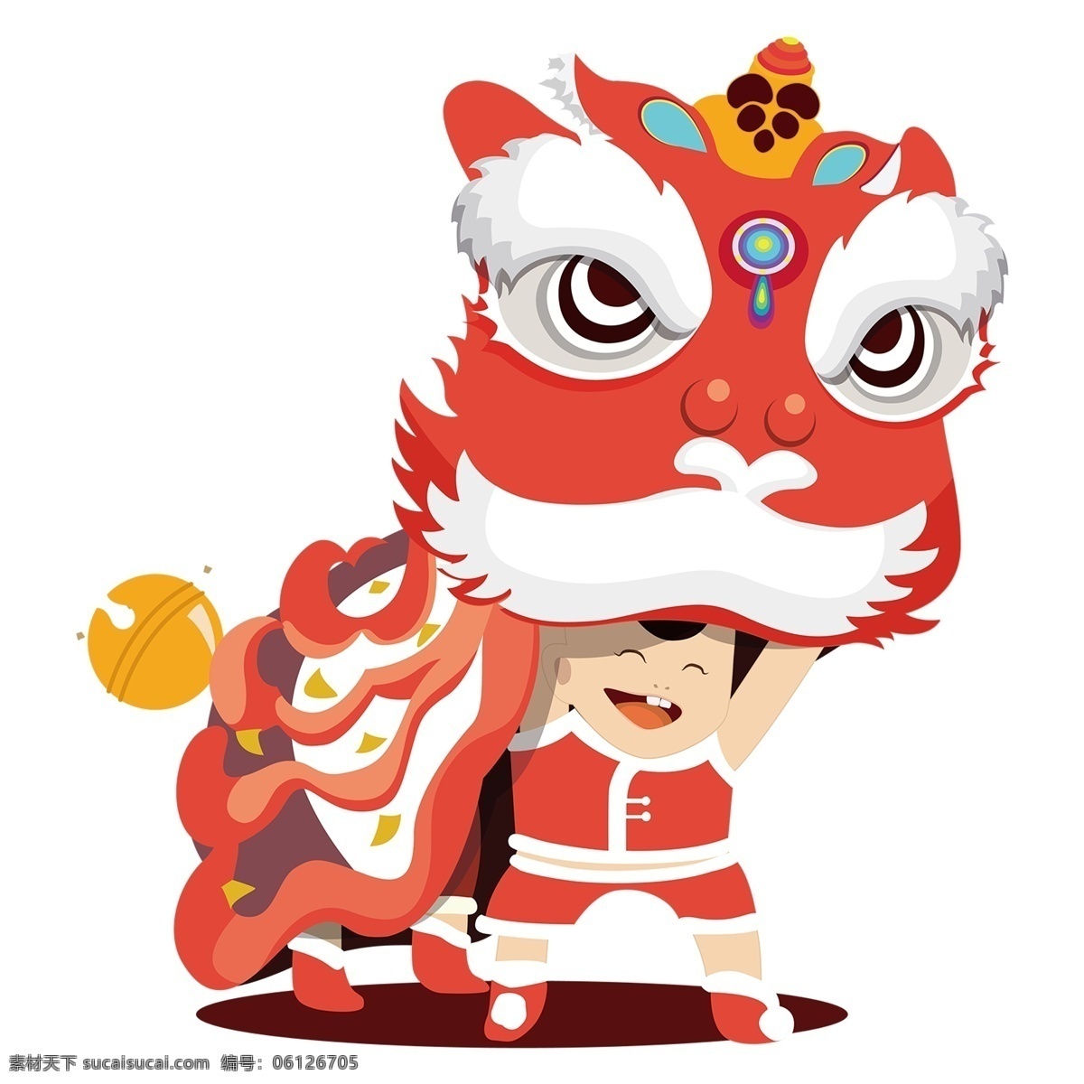 卡通 中国 风 新年 舞狮 商用 狮子 舞狮舞龙 祝福 新年快乐 舞狮png 中式舞狮