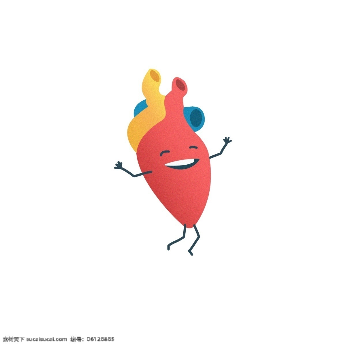 卡通 心脏 拟人化 元素 世界心脏日 可爱 五脏六腑 手绘