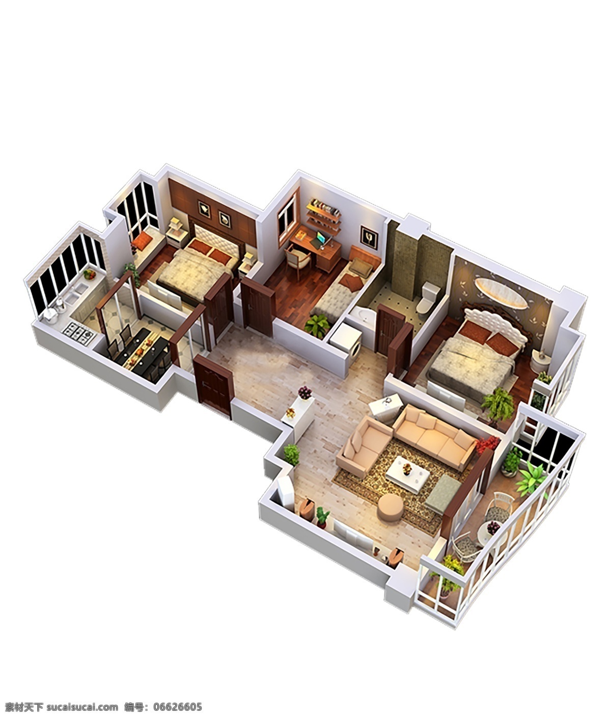 房屋透视图 鸟视图 装修 透视图 家装 智能家居 3d设计