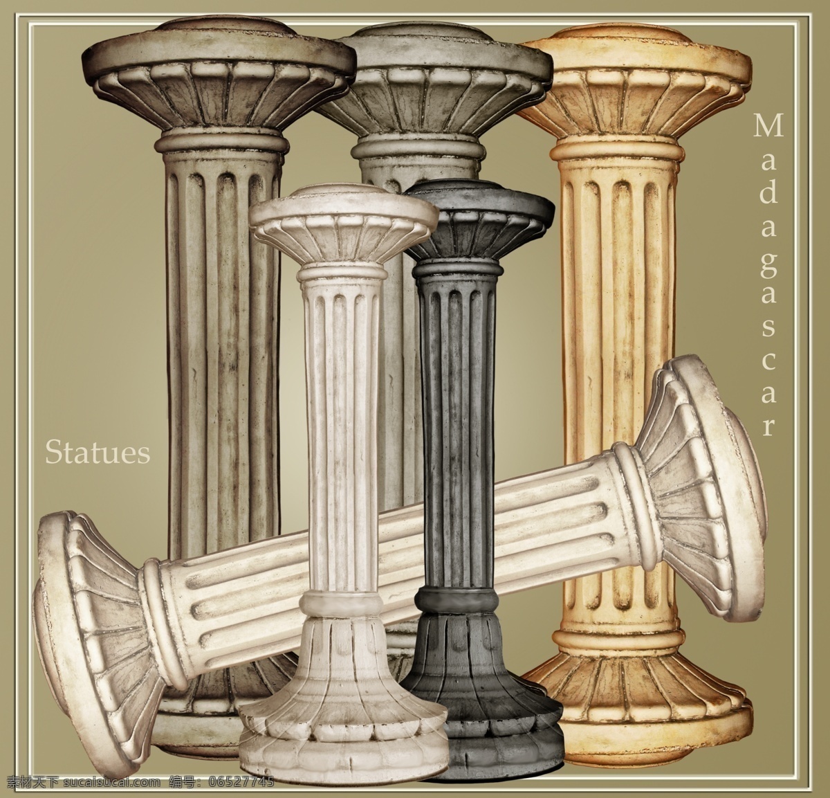 罗马柱 石柱 柱子 欧式 房产 高贵 文化 分层 源文件