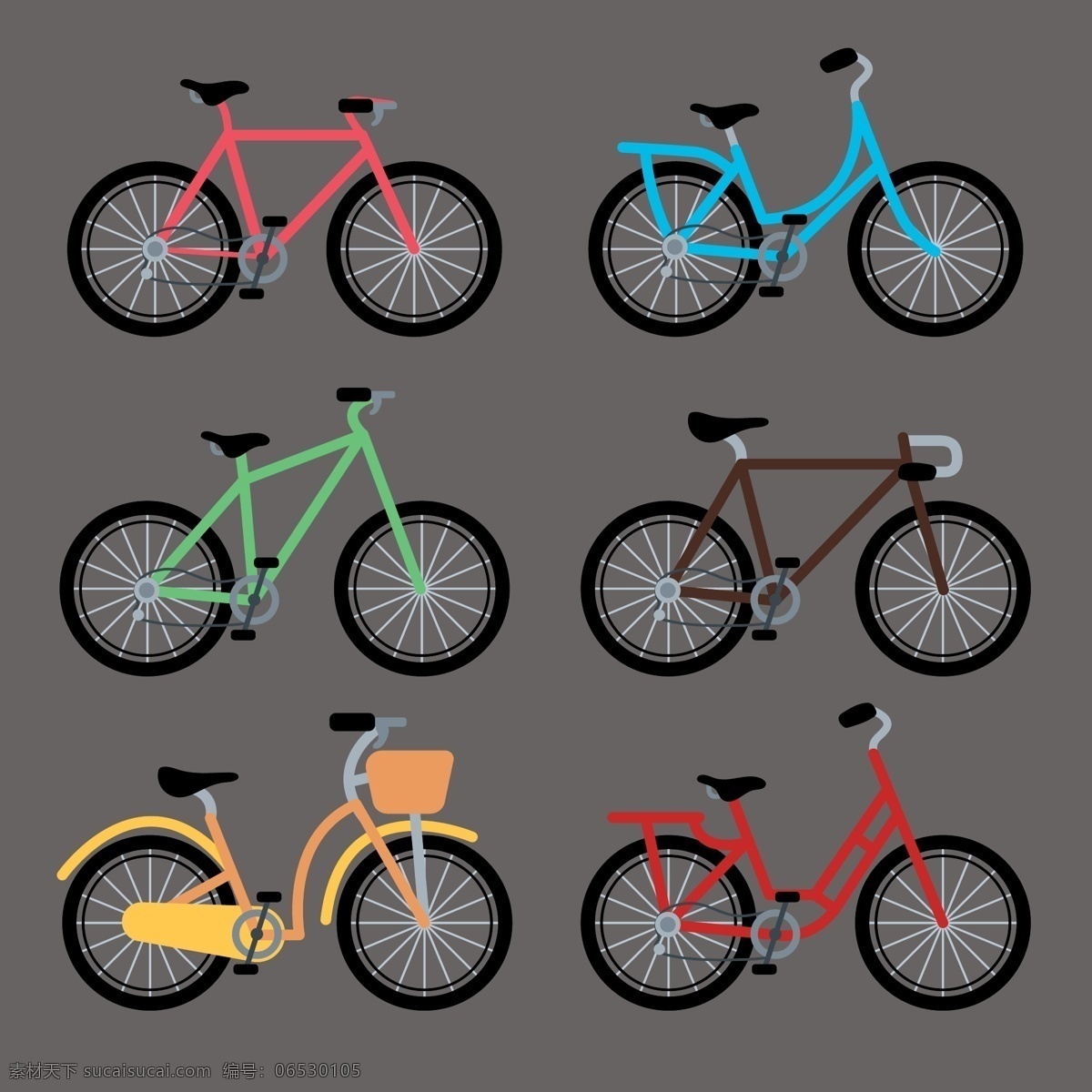 卡通自行车 自行车 卡通车 卡通矢量图 设计素材 现代科技 交通工具