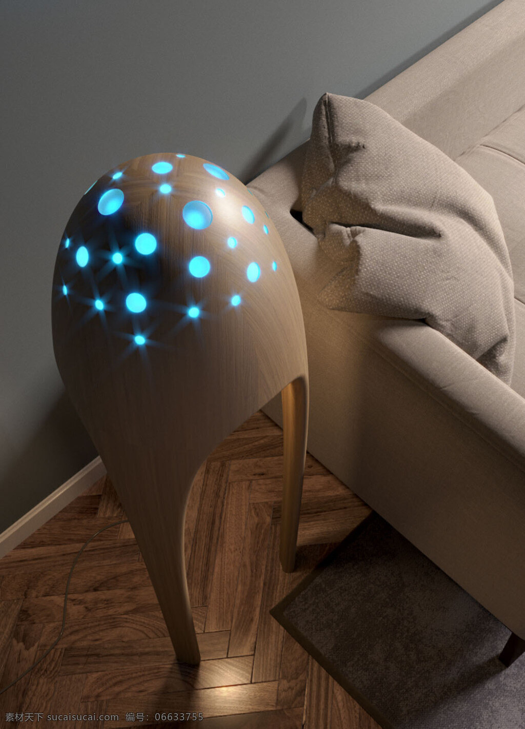 创意 炫 酷 家庭 灯具 家具 模型 外星人 外形设计